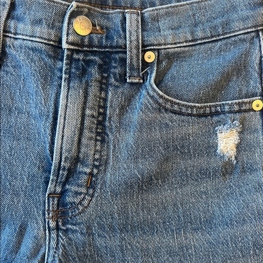 Madewell Ainsdale Wash Mid-Rise Perfect Vintage Jean Knee-Rip Edition Size 24 - Picture 2 of 6